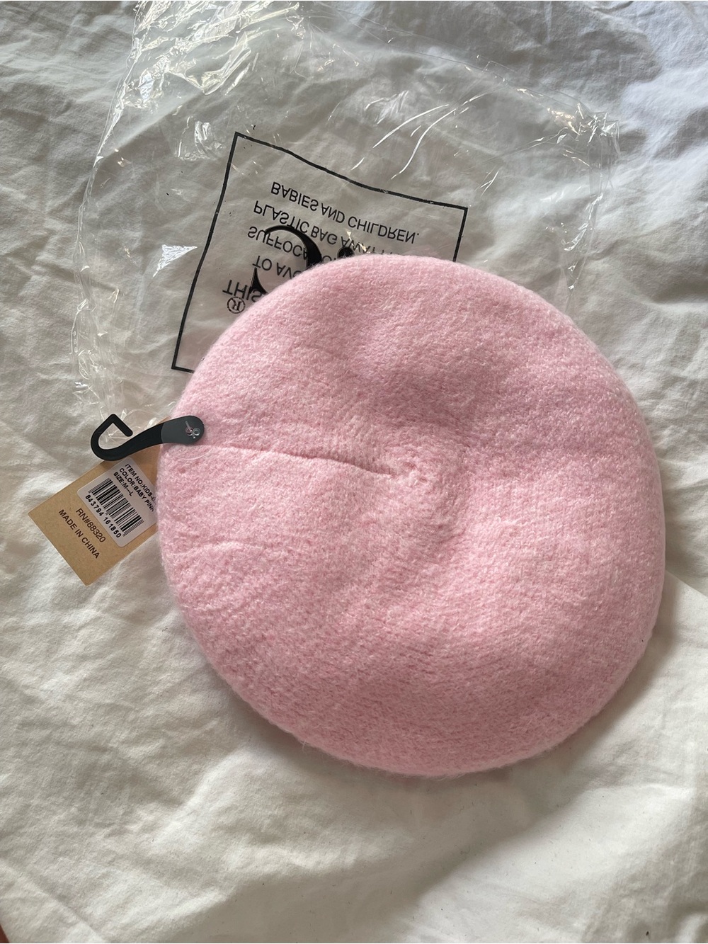 C.C Kids Pink Beret Hat - Soft Wool-Blend